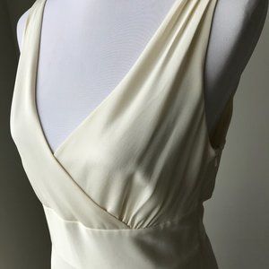 NEW Full Length Formal J Crew Sophia Formal Off White Silk Dress Gown 8 Tall